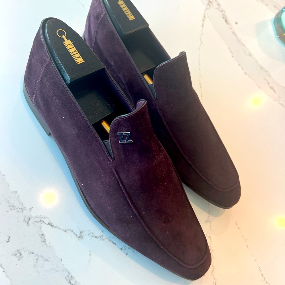 Zilli Suede Calf Loafers Burgundy Size 9.5 (Never Worn) - BRAND NEW